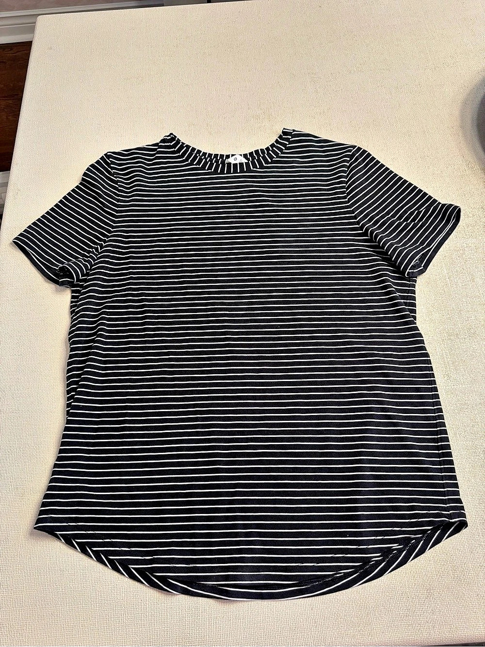 Lululemon Love Crew III Striped Short Sleeve Top Black & White